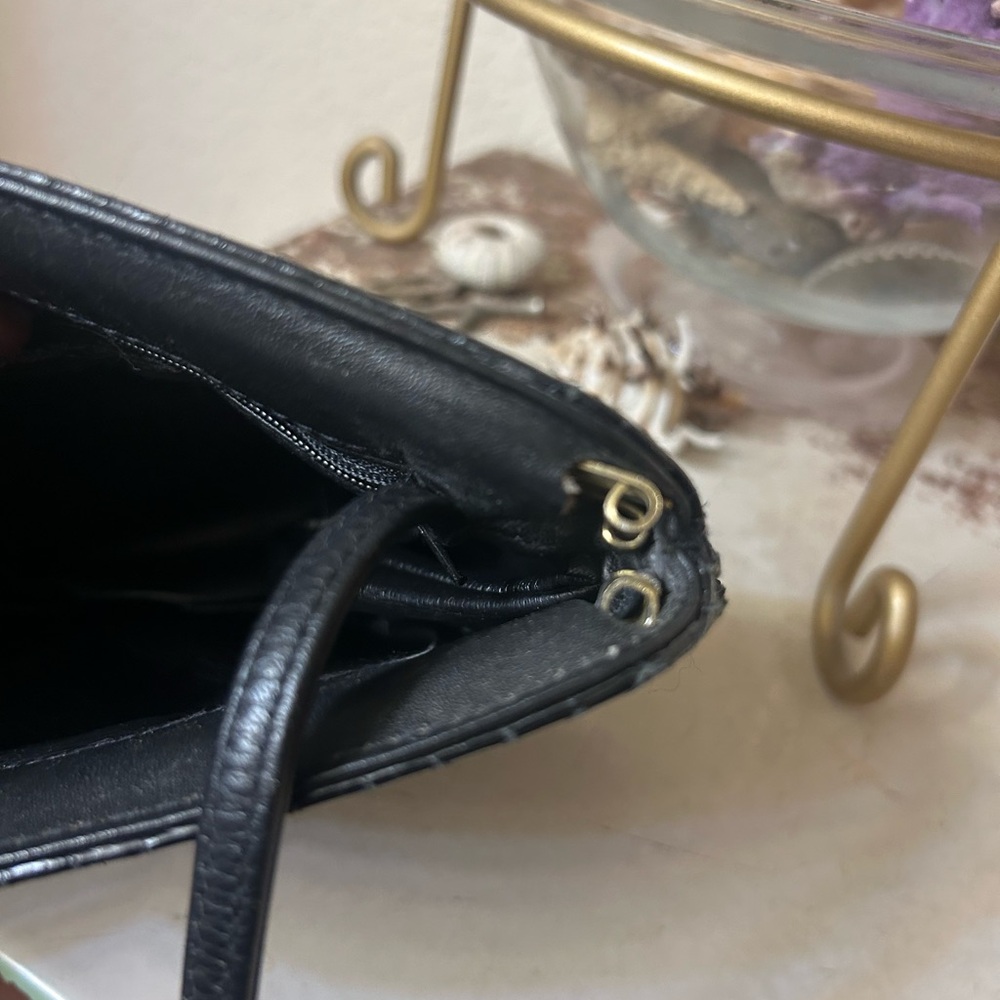 Morgan Taylor leather snakeskin black crossbody purse- vintage - Picture 12 of 17